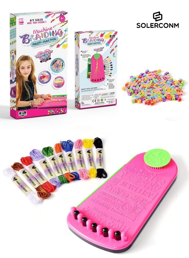 سولاكان الفنون والحرف للأطفال من عمر 8 إلى 12 سنة، مجموعة صنع أساور الصداقة للبنات، مجموعة صنع مجوهرات للأطفال مع 28 خيطًا مقصوصًا مسبقًا، مجموعة أنشطة سفر للأطفال، هدايا عيد الميلاد للأعمار 6، 7، 8، 9، 10، 11، 12 سنة – وردي/سماوي - Image 1
