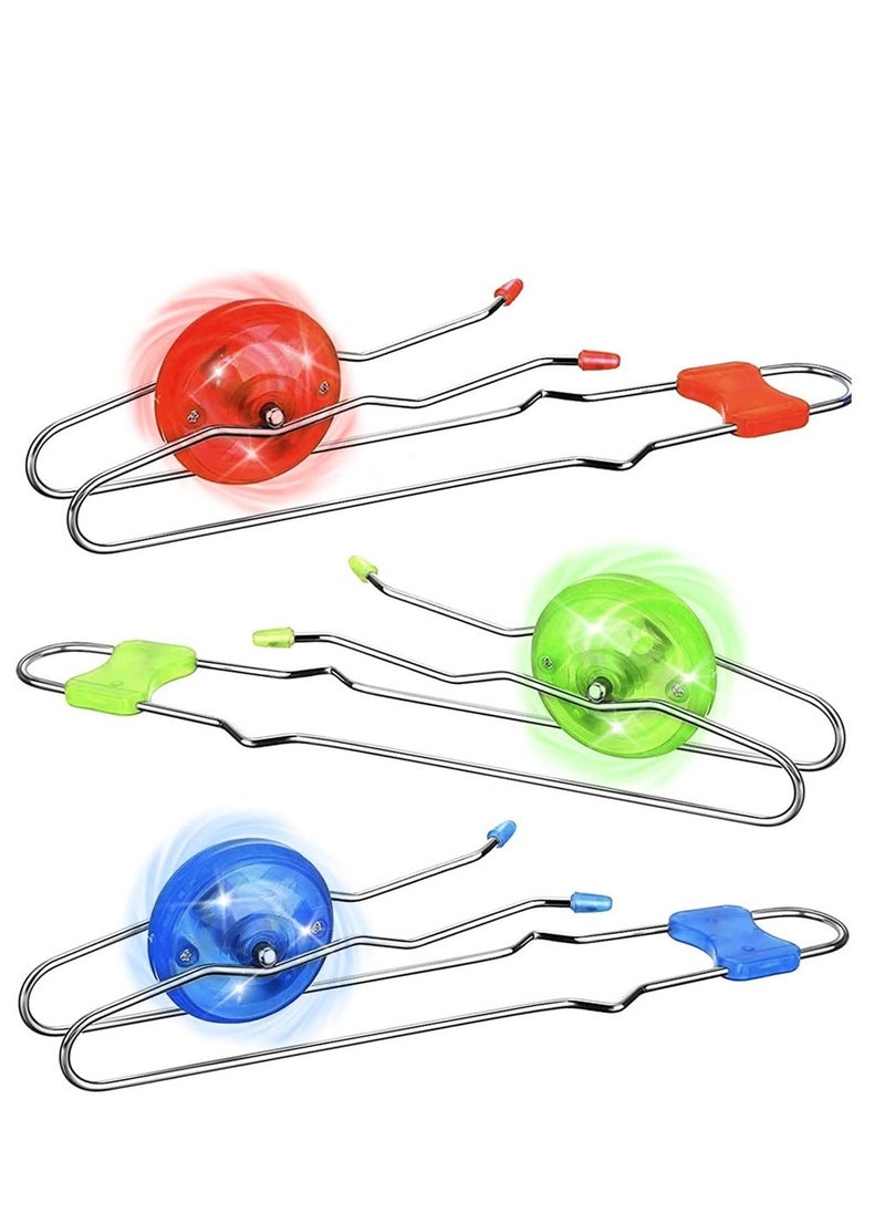 3 Pack Retro Magic Rail Twirlers, Kids Classic Vintage Toys, Light Up Magnetic Gyro Wheel Fidget Toys, Old Fashioned Trick Yoyo Gravity Stunt Toys Cool Fun Unique Gifts for 3+ Year Old Boys Girls - Image 1