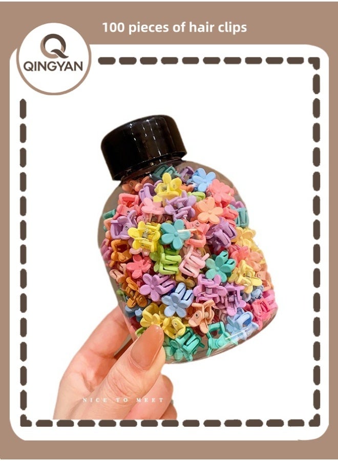 QINGYAN 100PCS Hair Claw Clips Mini Hair Bangs  Lovely Candy Colors Plastic Hairpins for Hair Braids Tiny Claws Hair Accessories for Girls  Ideal for Daily Styling and Hair Management - Image 1