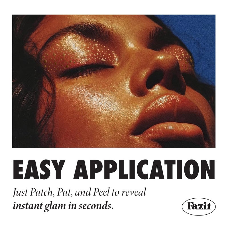 Fazit Makeup Patches - Golden Eye Speckles - Glow Up Make-Up Patches - Cute Glitter Makeup Accessories for Women - Cosmetic Glitter for Face - Image 3