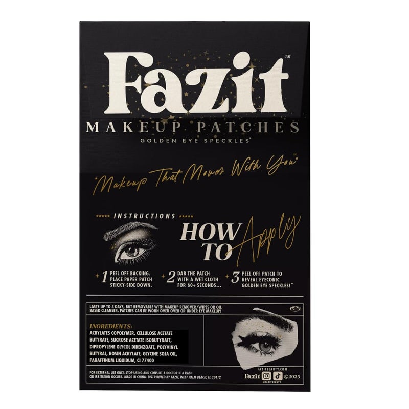 Fazit Makeup Patches - Golden Eye Speckles - Glow Up Make-Up Patches - Cute Glitter Makeup Accessories for Women - Cosmetic Glitter for Face - Image 2
