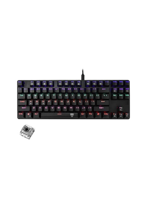 T-DAGGER TGK313 لوحة مفاتيح الألعاب الميكانيكية BORA Rainbow TKL | مفتاح اسود