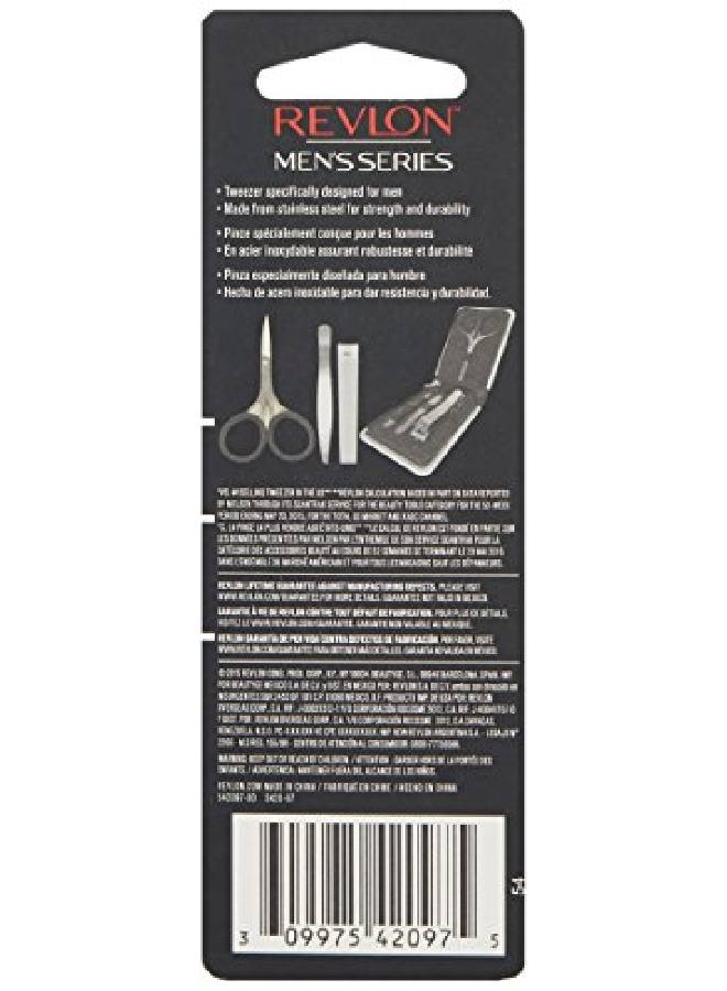 Revlon ملقط إزالة الشعر W من ريفلون - سلسلة الرجال - ملقط دقيق للرجال بحجم قبضة أكبر بنسبة 60% من الفولاذ المقاوم للصدأ (عبوة 1) - Image 4