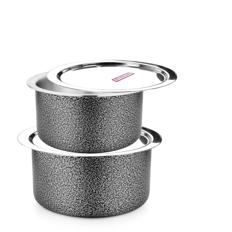 FLIXBLOOM Flixbloom Cook Max Hard Anodised Induction Base Stove Friendly Cookware TopeBhagonaPatilaHandi Utensil for Cooking Kitchen Tope with Lid 3L4L Kitchen Set  - Image 2