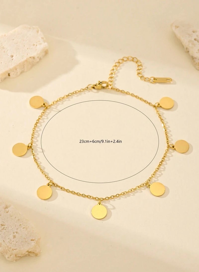 JewelryPalace Stainless Steel 18k Gold Plated Anklet - Image 3