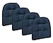 Klear Vu Omega Gripper Tufted Furniture Safe Non-Slip Dining Chair Cushion, 4 Pack, Indigo 4 Pack - Image 2