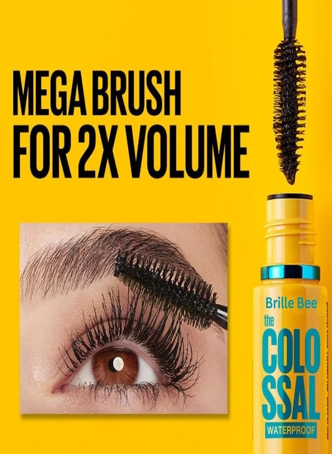 Brille Bee Colossal Volumizing Waterproof Black Mascara, Smudge-Proof, Long-Lasting Eye Makeup (pack of 1) - Image 3