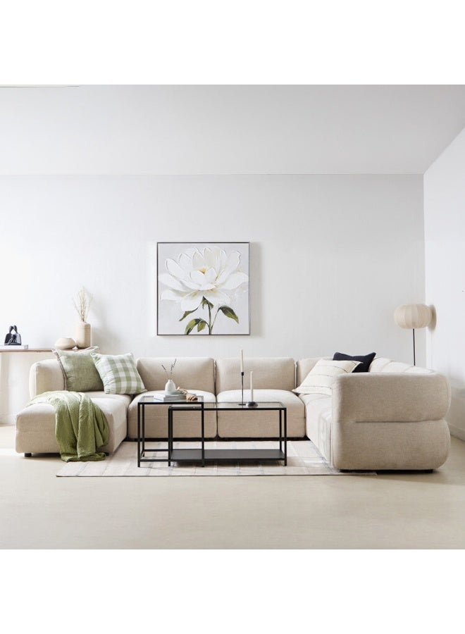 Home Box Beige Fabric Corner Sofa for Living Room - Image 3