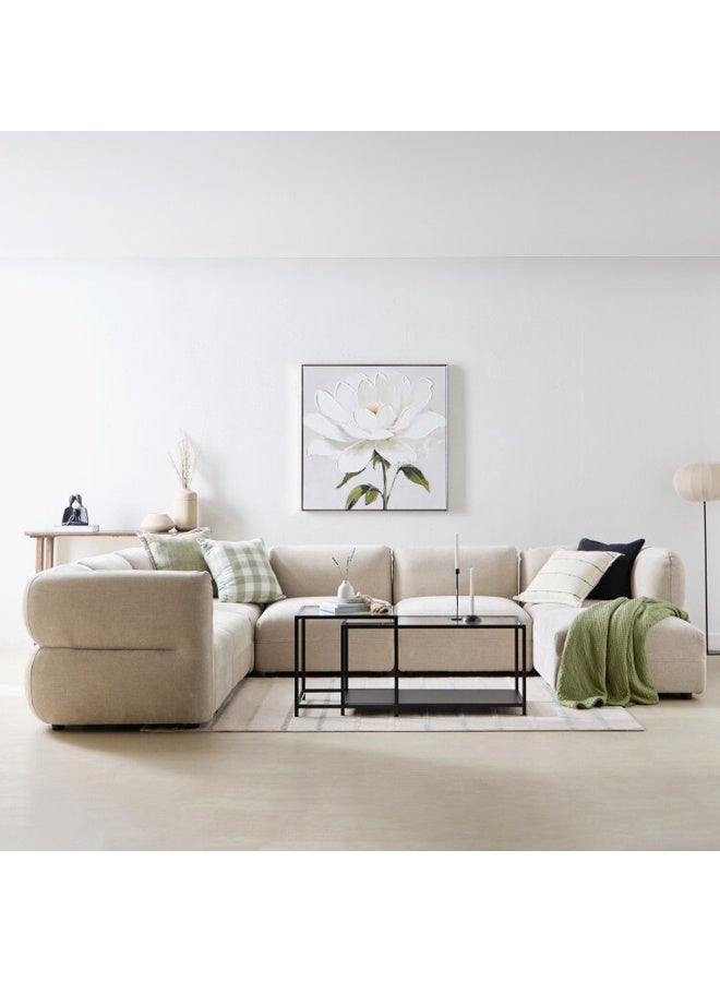 Home Box Beige Fabric Corner Sofa for Living Room - Image 2