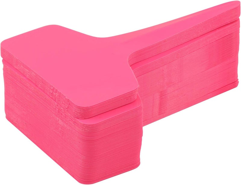 KINGLAKE Pink Plant labels,100 Pcs 6 x10cm Plastic Plant T-Type Tags Nursery Garden Labels - Image 2