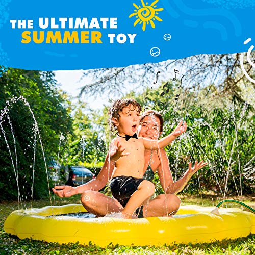 SplashEZ 3-in-1 Splash Pad, Sprinkler for Kids and Baby Pool for Learning – Children’s Sprinkler Pool, 60’’ Inflatable Water Summer Toys – “Around The World” Outdoor Play Mat for Babies & Toddlers - Image 5