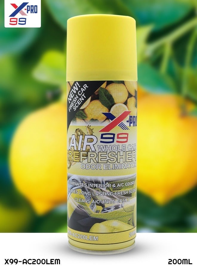 X Pro 99 X-PRO X99 Whole Car Air Refresher Combo Pack 200ml Lemon and Cherry Car AC Vent Cleaner Interior Odor Eliminator Long Lasting Cabin Freshener Spray for Cars SUV Truck Removes Smoke Food Pet Smell Air Conditioner Freshener Set - Image 2