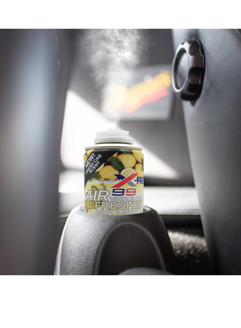 X Pro 99 X-PRO X99 Whole Car Air Refresher Combo Pack 200ml Lemon and Cherry Car AC Vent Cleaner Interior Odor Eliminator Long Lasting Cabin Freshener Spray for Cars SUV Truck Removes Smoke Food Pet Smell Air Conditioner Freshener Set - Image 4