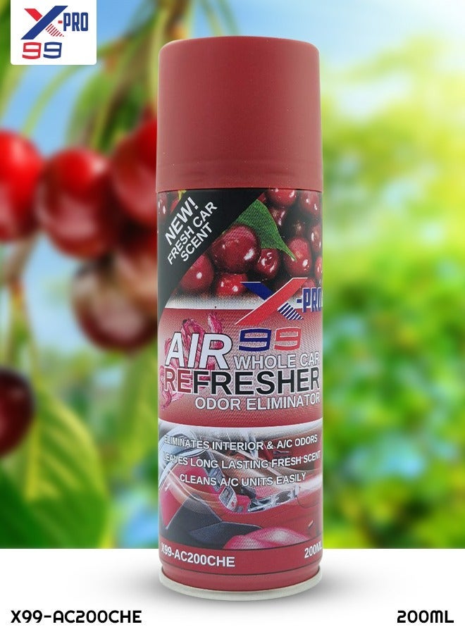 X Pro 99 X-PRO X99 Whole Car Air Refresher Combo Pack 200ml Lemon and Cherry Car AC Vent Cleaner Interior Odor Eliminator Long Lasting Cabin Freshener Spray for Cars SUV Truck Removes Smoke Food Pet Smell Air Conditioner Freshener Set - Image 3