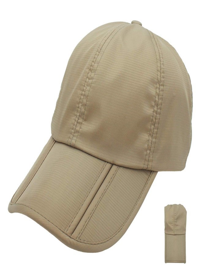 Ducclucc Men Women Outdoor Rain Sun Waterproof Quick-Drying Long Brim Collapsible Portable Hat (US, Alpha, One Size, Khaki) - Image 1