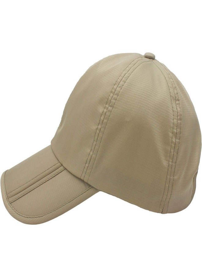 Ducclucc Men Women Outdoor Rain Sun Waterproof Quick-Drying Long Brim Collapsible Portable Hat (US, Alpha, One Size, Khaki) - Image 2