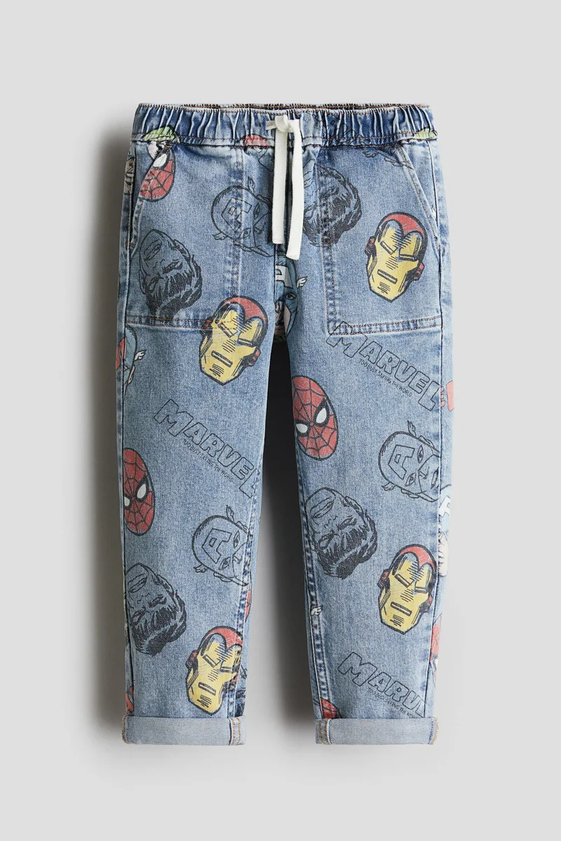 اتش اند ام Printed denim joggers