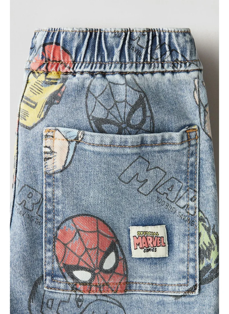 اتش اند ام Printed denim joggers
