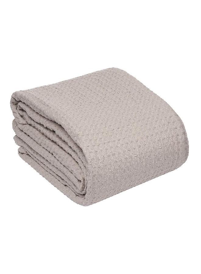 HILLFAIR 100% Combed Cotton Blanketâ€“102x108 Inch California King Size Bed Blanketsâ€“ Warm Soft All Season Breathable Blanketsâ€“ Extra Large Oversized California King Blanket- Khaki King Cotton Blankets