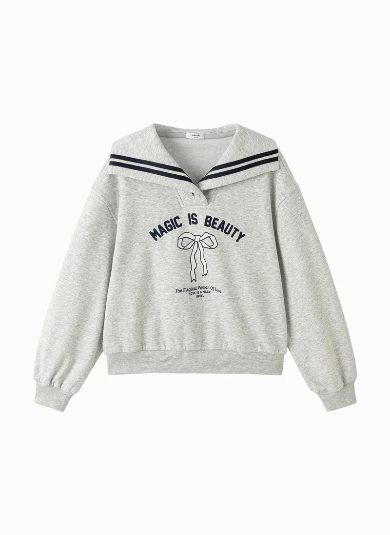 Balabala Kids Girl Lapel Sweatshirt