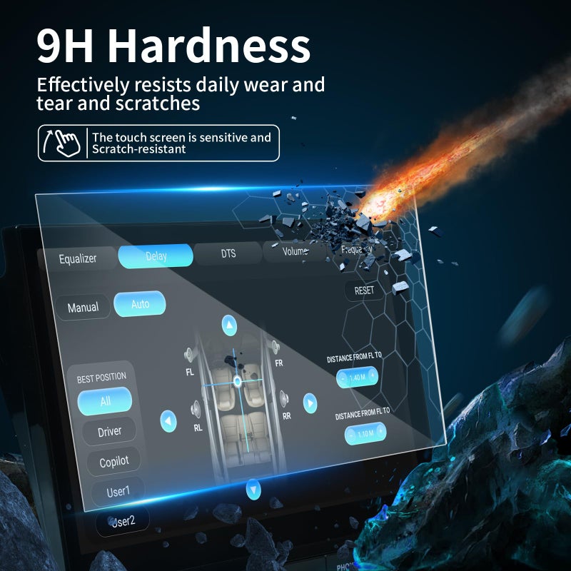 dasaita 10 inch Large Screen 230X138mm Tempered Glass Screen Protector Display Monitor Glass Film for 2 DIN Car DVD GPS Head Unit Global Navigation System - Image 5
