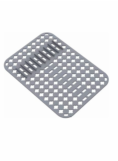 Dish Drying Mats Gray 15.7 11.4 Kitchen Sink Mat and protector DIY Cuttable Holes Sink Pad Accessory Soft Silicone Dish Drying Mats Non Slip Heat Resistant