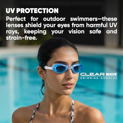 Solpro Clear Wave Unisex Adult Swimming Goggles for Women,Men,Boys,Girls,Teenagers,Athletes,Swimmers For Training,Competition in Swimming Pool,Beach,Water Sport, Park & Activties (Light Blue) - Image 2