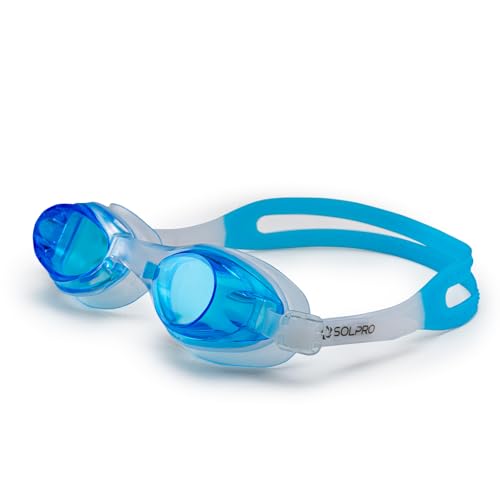 Solpro Clear Wave Unisex Adult Swimming Goggles for Women,Men,Boys,Girls,Teenagers,Athletes,Swimmers For Training,Competition in Swimming Pool,Beach,Water Sport, Park & Activties (Light Blue) - Image 1