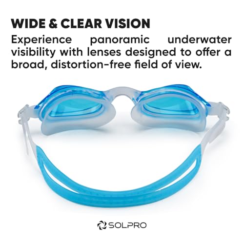 Solpro Clear Wave Unisex Adult Swimming Goggles for Women,Men,Boys,Girls,Teenagers,Athletes,Swimmers For Training,Competition in Swimming Pool,Beach,Water Sport, Park & Activties (Light Blue) - Image 5