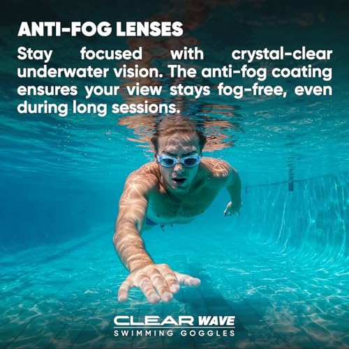 Solpro Clear Wave Unisex Adult Swimming Goggles for Women,Men,Boys,Girls,Teenagers,Athletes,Swimmers For Training,Competition in Swimming Pool,Beach,Water Sport, Park & Activties (Light Blue) - Image 4
