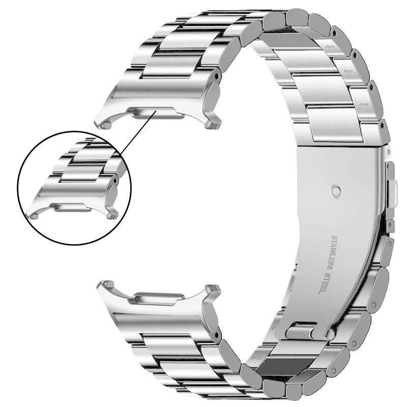 سوار ساعة ذكية سوار معدني من الستانلس ستيل متوافق مع Samsung Galaxy Watch Ultra بملاءمة قابلة للتعديل وحزام بديل للاستخدام اليومي باللون فضي قابل للتعديل للاستخدام الداخلي - Image 4