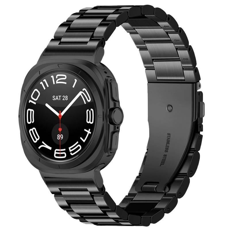سوار ساعة ذكية سوار معدني من الستانلس ستيل متوافق مع Samsung Galaxy Watch Ultra بملاءمة قابلة للتعديل وحزام بديل للاستخدام اليومي باللون فضي قابل للتعديل للاستخدام الداخلي - Image 3