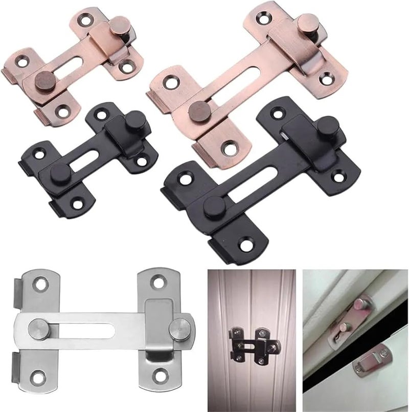 Hasp Latch 6pcs Stainless Steel Padlock Clasp Cabinet Catches Window Door Bolt 3in Red Bronze - Image 5