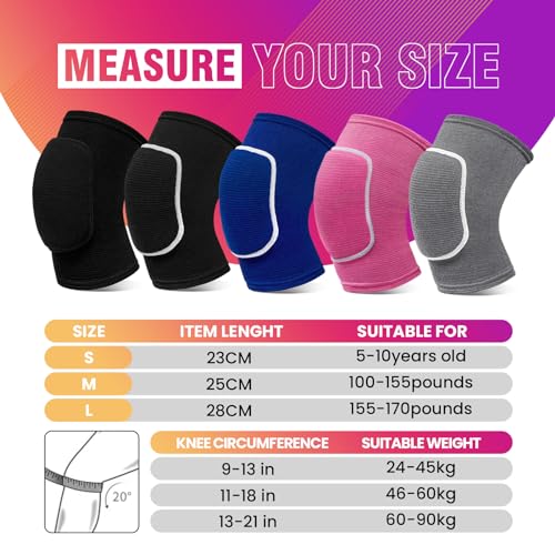 RYBTB Volleyball Knee Pads,Knee Pads for Women,Men,Kids,Girls,Knee Brace for Basketball Volleyball Football Dance Yoga Tennis Running Cycling Workout Climbing (Black, Medium) - Image 2