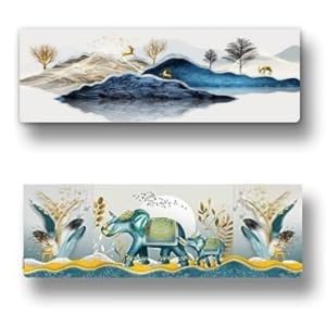 Ameedarshan Polyester Printed Air Conditioning Dust Cover Folding Designer Ac Cover For Indoor Split Ac 1.5 Ton (97X 31X 21 Cm ) (Elephant & New Deer) - Image 1