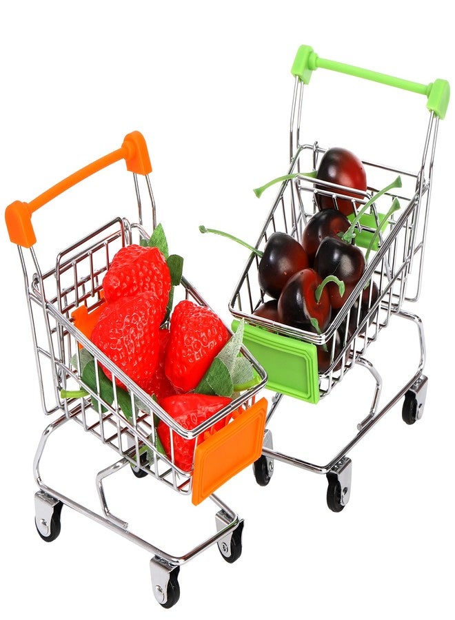 Dicunoy 6 PCS Mini Shopping Cart, Mini Supermarket Shopping Grocery Handcart, Small Decorative Ornaments Metal Shopping Utility Cart Mode on Wheels for Holder Desk Accessories - Image 5