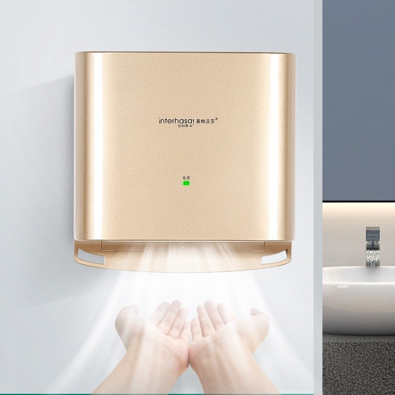Hand Dryer High-Speed Fast Hand Dryer Golden Black El Restaurant Hand Dryer - Image 3