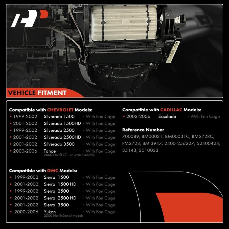 A-Premium Blower Motor for Cadillac Escalade, Chevrolet Tahoe, GMC Sierra - Image 3