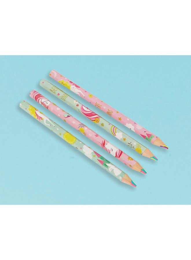 amscan Unicorn Multi-Color Pencils - Pack of 8 (7.38") - Perfect for Art, Drawing, and Creativity