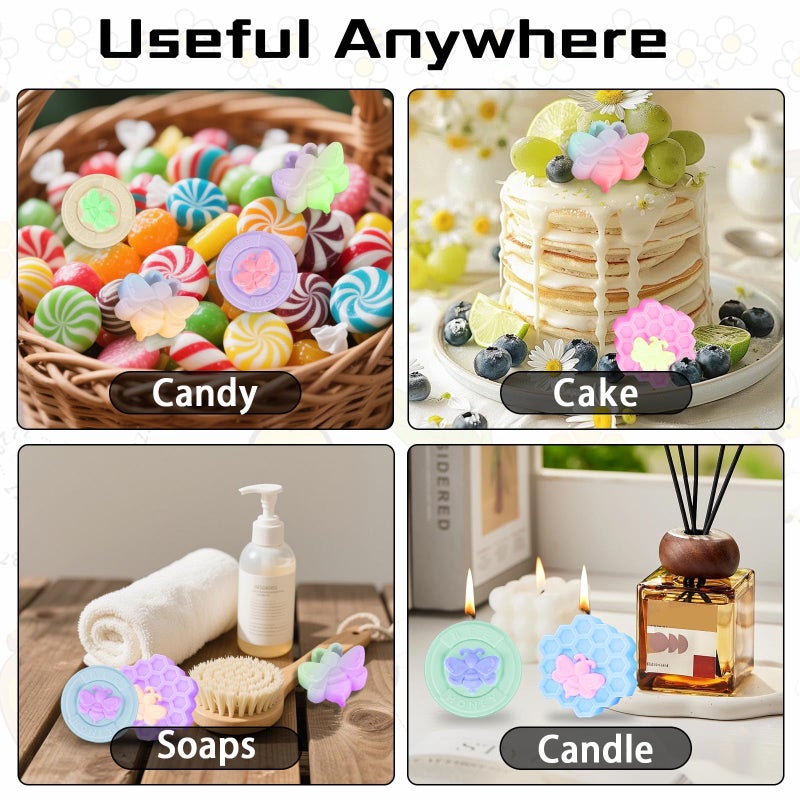 Fuehbur Bee Honeycomb Silicone Soap Molds 2PCS, Honeybee 6 Cavity Design Moulds with Decorative Patterns for Making Homemade, Lotion Bar, Beeswax, Candleã€2 Packã€‘ - Image 4