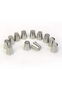 VIBGYOR PRODUCTS VIBGYOR PRODUCTS 12pcs Stainless Steel Russian Pastry Piping Nozzles Cake Decorating Icing Tips  - Image 3