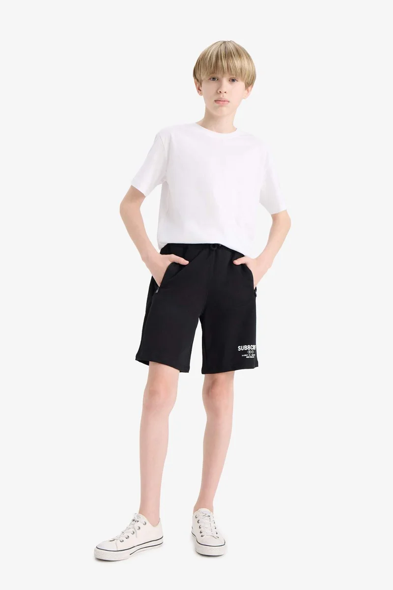 ديفاكتو Boy New Regular Fit Sweatshirt Fabric Shorts