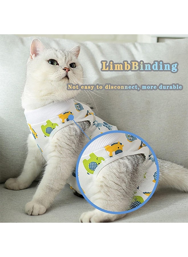 بدلة تعافي للقطط من جروح البطن، قطعة واحدة قابلة للتنفس للقطط بعد العمليات الجراحية، بدلة تعافي جراحي للقطط، بديل مخروطي للعار للقطط مضاد لللعق (L) - Image 5