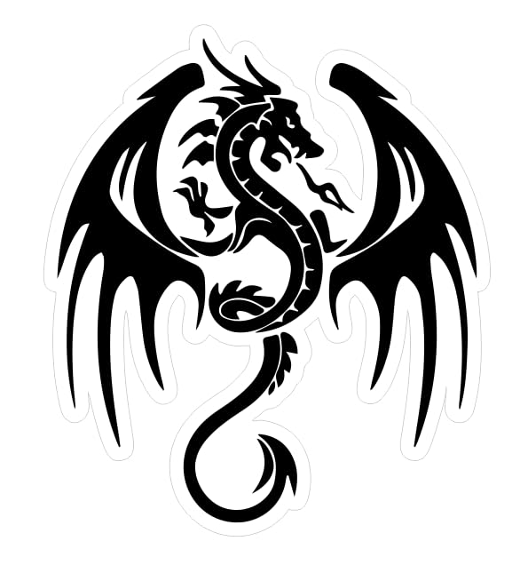 MAKTEM Dragon Car Decal Vinyl Window Bumper Laptop Car Emblem Graphic Silhouette Decal 1PC Black - Image 1