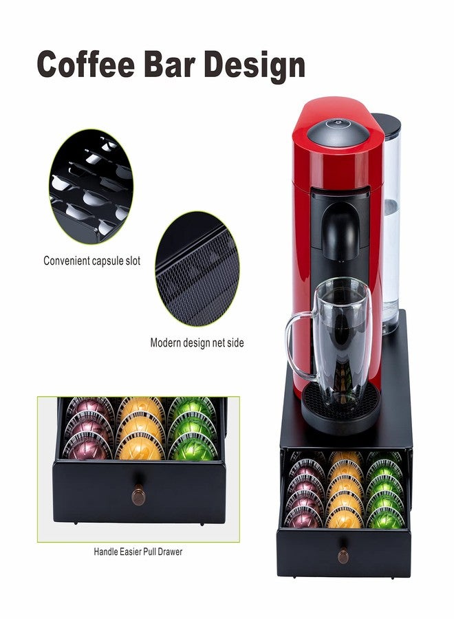 فلاج شيب منظم كبسولات نسبريسو الرائد، حامل كبسولات فيرتو، درج كبسولات القهوة، تصميم بار القهوة، معدن أسود (سعة 30 كبسولة) - Image 3