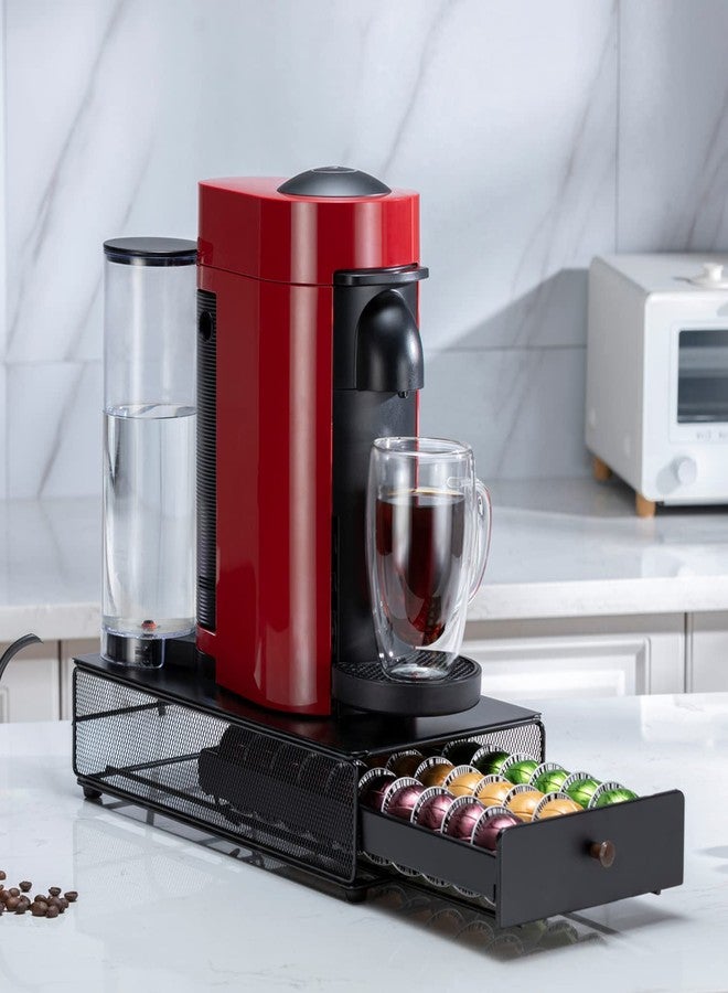 فلاج شيب منظم كبسولات نسبريسو الرائد، حامل كبسولات فيرتو، درج كبسولات القهوة، تصميم بار القهوة، معدن أسود (سعة 30 كبسولة) - Image 4