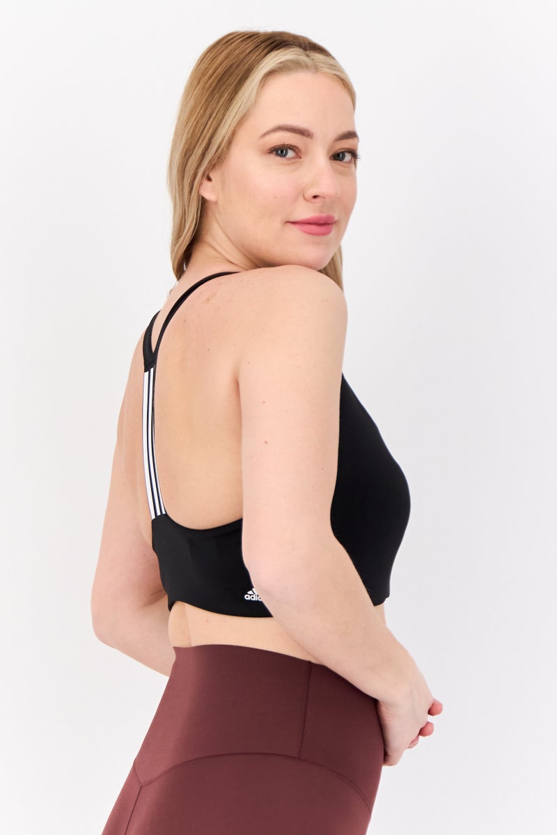Adidas Women Brand Logo Padded Sports Bra, Black - Image 3