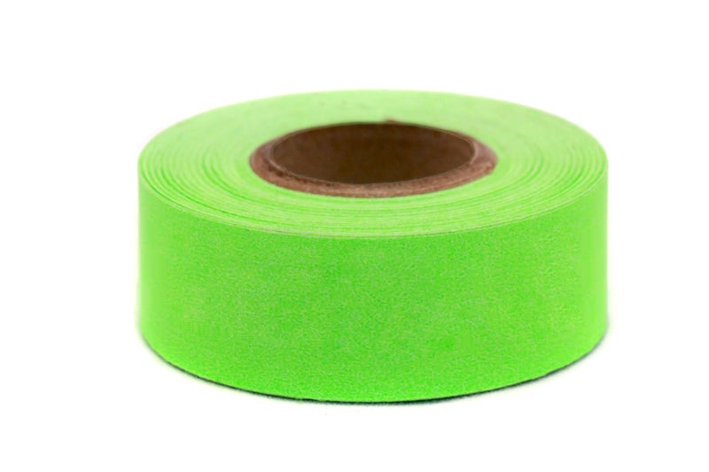 ChromaLabel 1 Inch Colored Masking Tape, High Visibility Fun Tape for Kids, Easy to Write On Labels - 500 Inch Roll (13.88 Yards), Matte Finish Fluorescent Green - Image 1