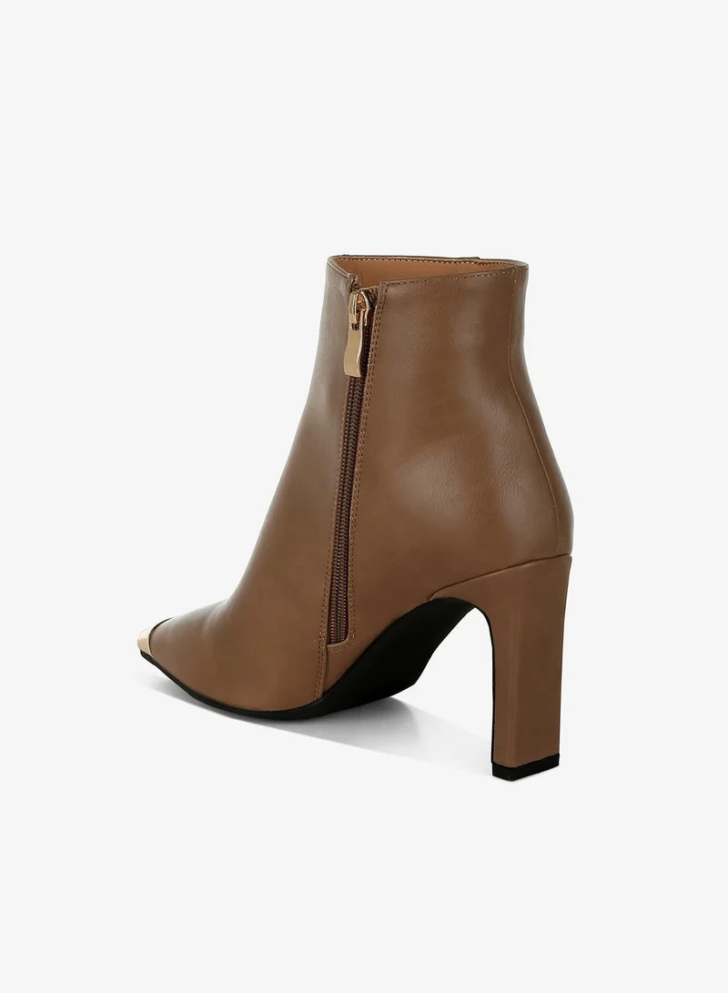 London Rag Brown Metallic Cap Toe Faux Leather Boots in Brown for Women | Best Price UAE