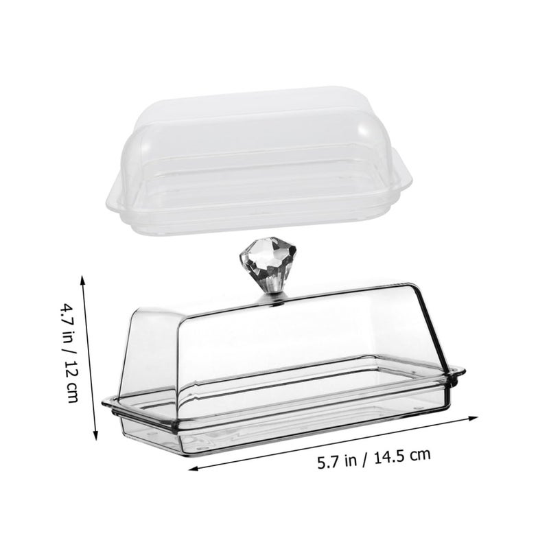 2Pcs Butter Dish Set with Flip Top Lid Small and Medium Size for Refrigerator Kitchen Storage - Image 3